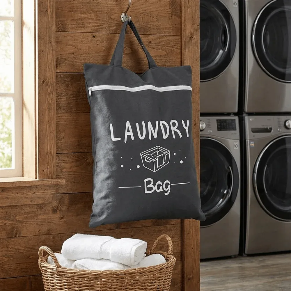 sac de rangement pour vêtements de voyage de couleur unie, imperméable, avec fermeture éclair, sac à linge de grande capacité, organisateur de vêtements en tissu oxford.