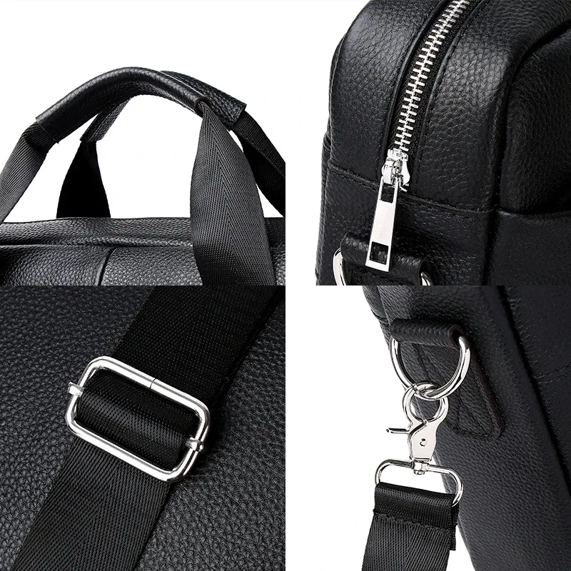schlatum – porte-documents en cuir véritable pour hommes, sacs à main de luxe, porte-documents pour ordinateur portable, sac d'ordinateur de bureau de 15 pouces