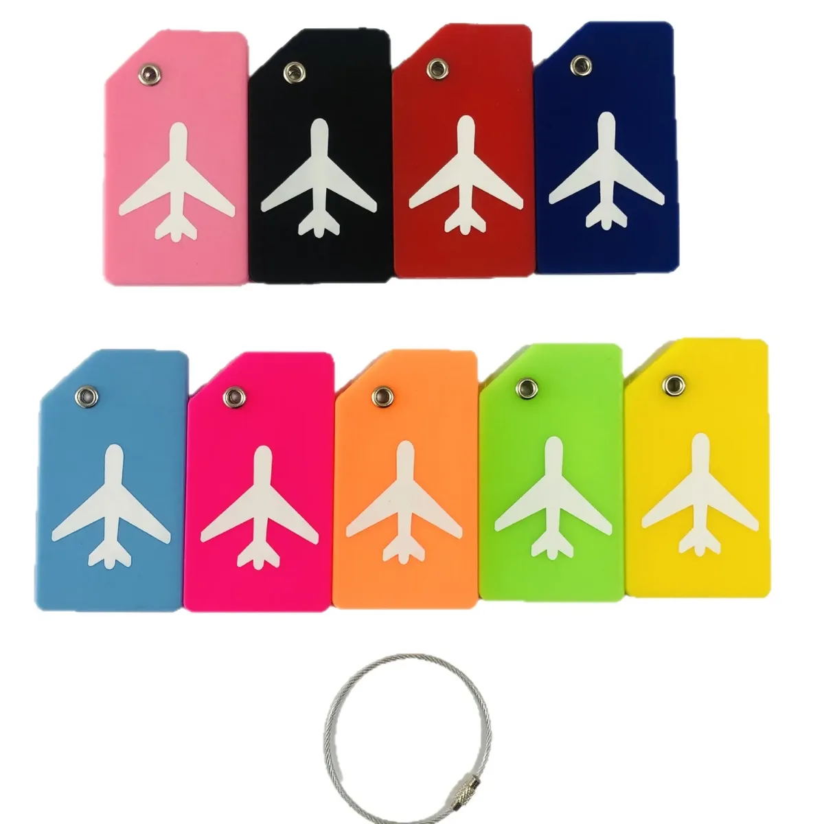 1 étiquette de bagage en silicone, couleur unie, tendance, porte-nom et adresse pour valise, accessoires de voyage