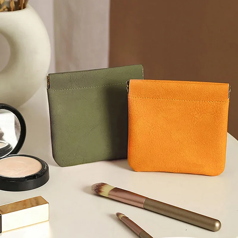 Sac de rangement en poudre pour rouge à lèvres, pochette cosmétique, câble en cuir, banc, pièces de monnaie, bijoux, écouteurs
