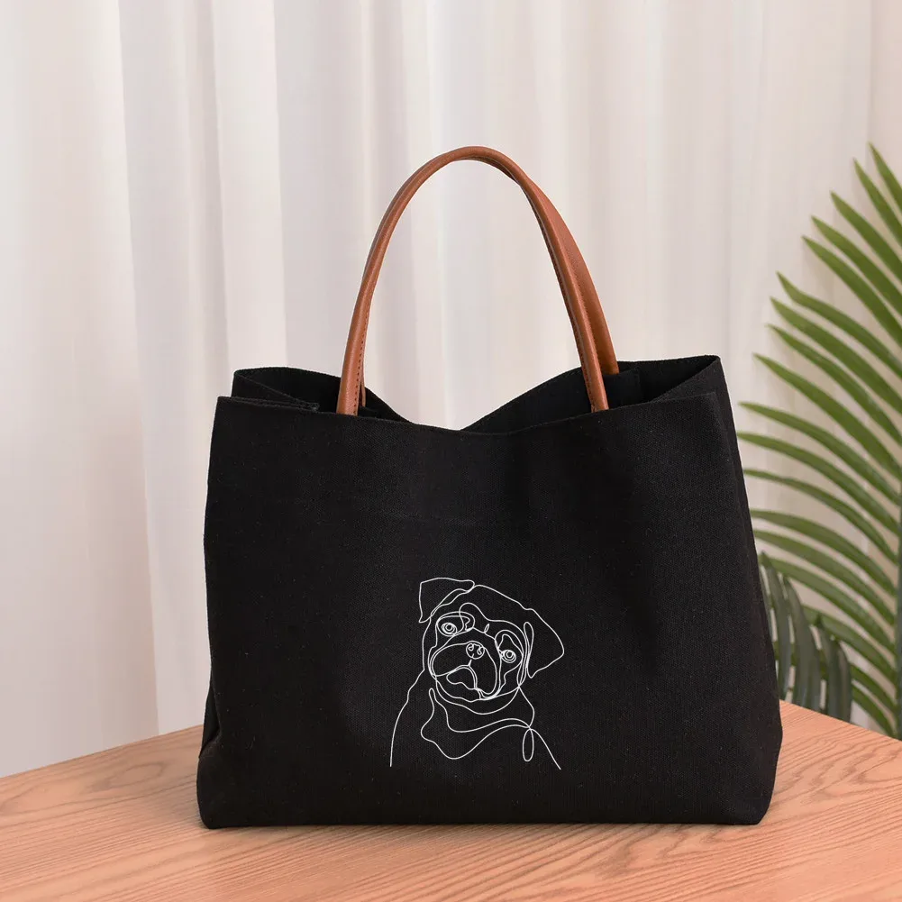 sac fourre-tout en toile pour femme, sac de travail, sac de plage, sac à provisions, cadeau pour les amoureux des chiens, mode pour femme, imprimé chien teckel
