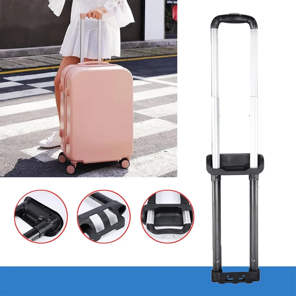2 sections de poignées télescopiques universelles de remplacement pour bagages, adaptées aux valises de voyage et aux chariots à bagages.