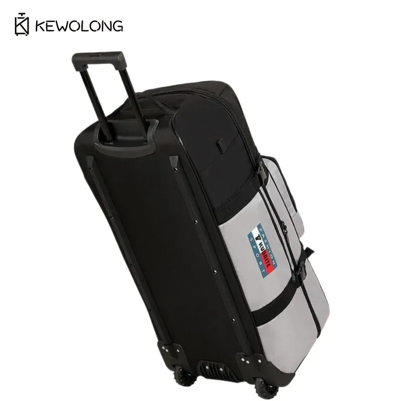 sac de matériel roulant étanche-sac à dos à roulettes de grande capacité 90l avec sangle de traction, polochon robuste pour équipement de camping