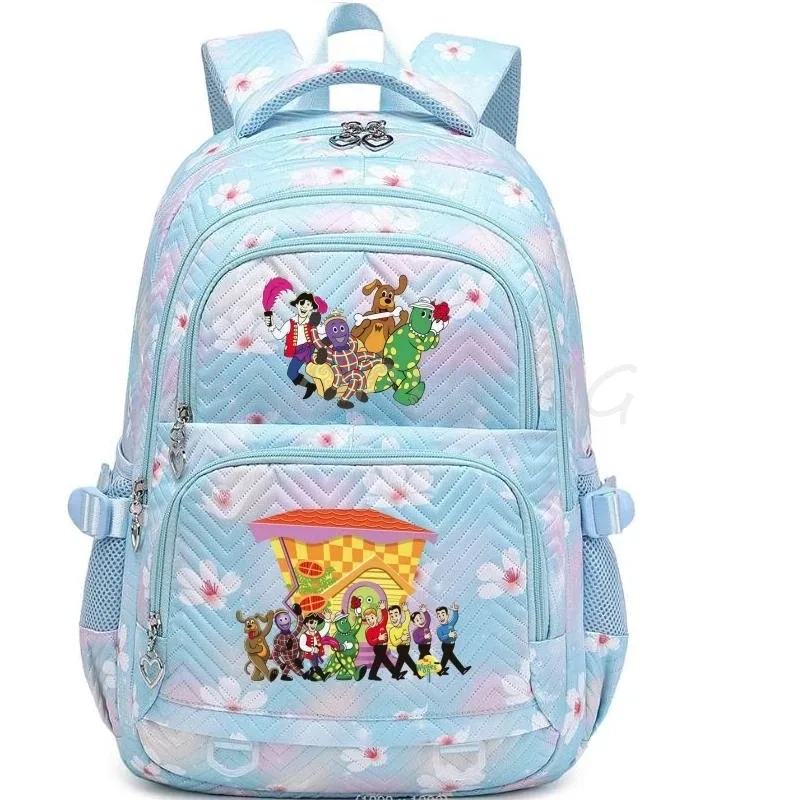 sacs d'école imprimés en 3d the wiggles, sac à dos d'école pour filles et adolescentes, sac à dos de voyage pour étudiants, sac à dos décontracté à la mode pour ordinateur portable