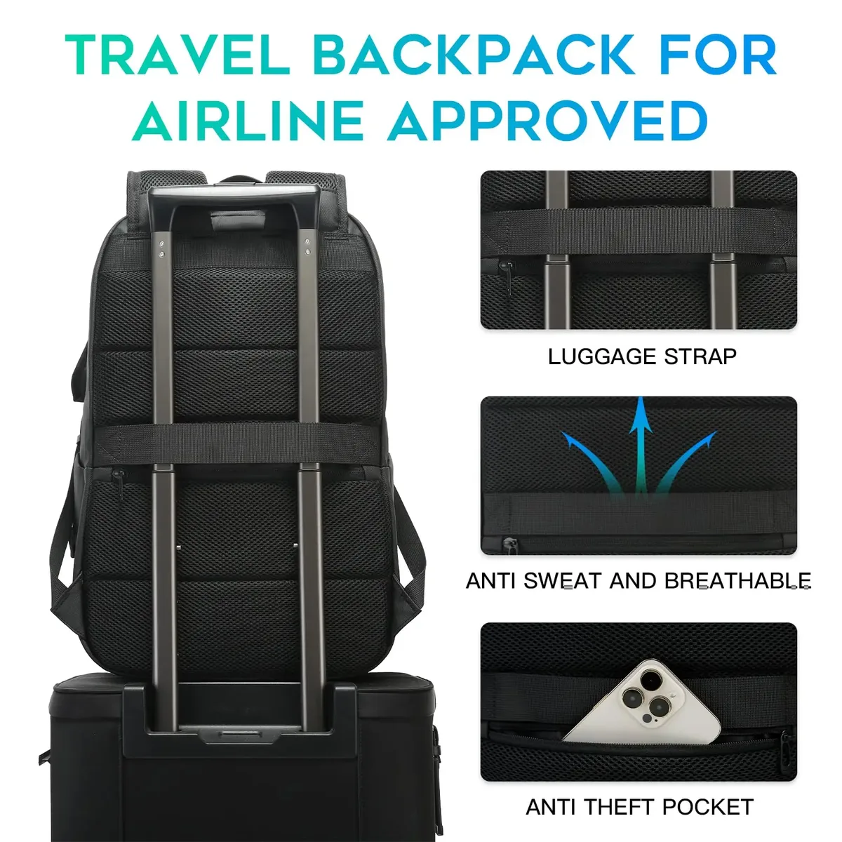 bange design simple grande capacité sac à dos pour ordinateur portable résistant à l'eau sac à dos pour ordinateur portable de 16 pouces sac à dos pour homme