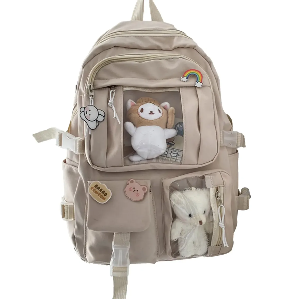 sacs d'école de voyage simples et décontractés, portables, grande capacité, étanches, pour livres scolaires, trousse à crayons, bouteille d'eau, sac à livres pour hommes et femmes