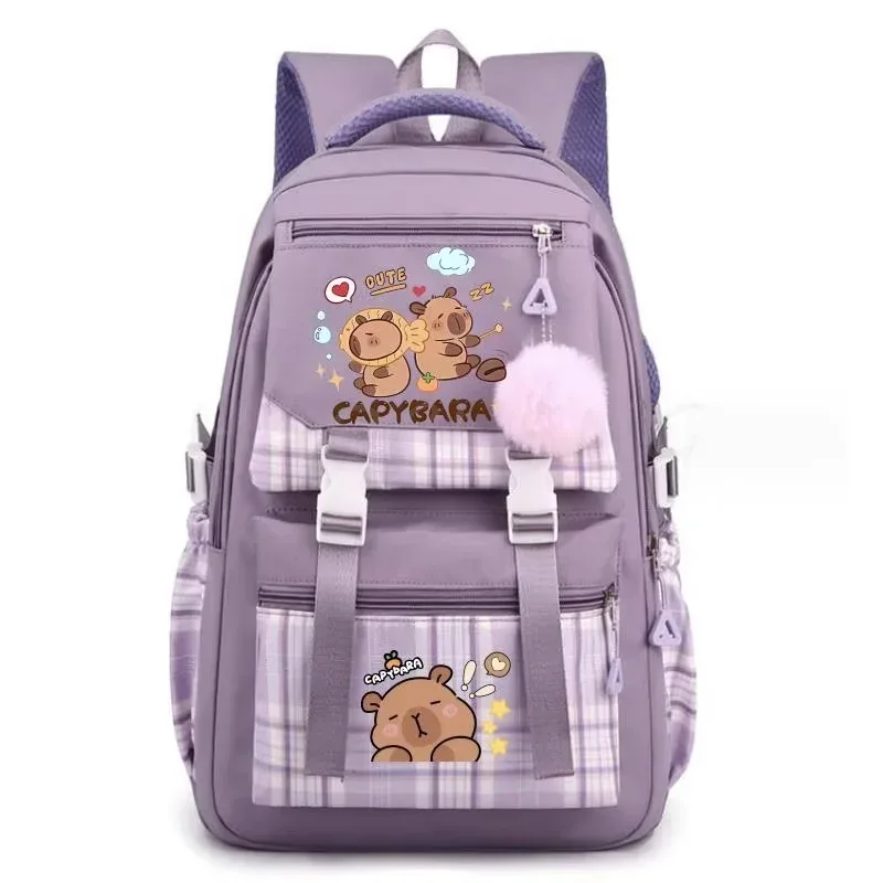 sac à dos avec imprimé capybara pour femmes, sac à dos d'école de grande capacité pour ordinateur portable, sac à dos décontracté à la mode pour filles teena