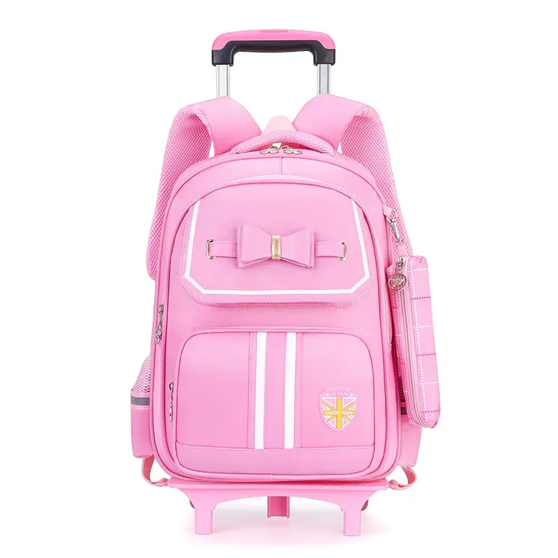 ensemble de sacs d'école pour enfants avec roues, sac à dos pour étudiants, sac de chariot d'école, sac à dos à roulettes pour filles