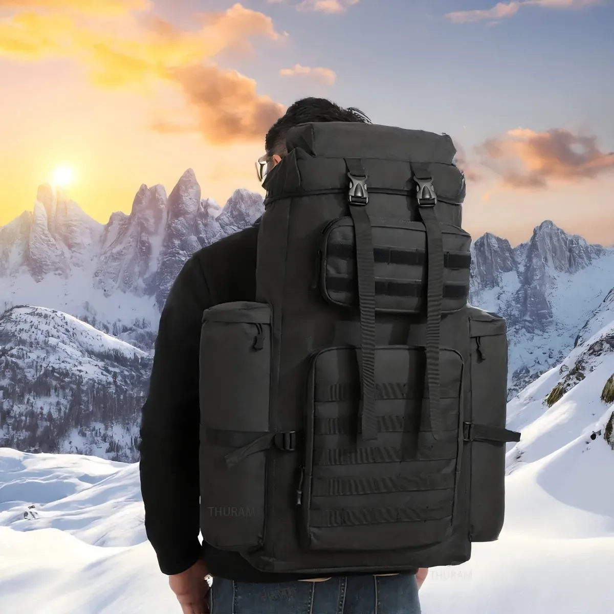Grand sac à dos d'alpinisme pour l'extérieur, sacs à dos d'escalade, sacs de voyage de camping de randonnée, 80L