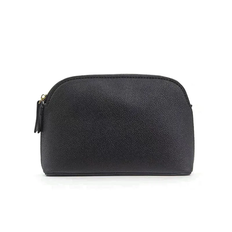 sac de rangement de cosmétiques en cuir pu avec lettres personnalisées, sac de maquillage de couleur unie d'atmosphère simple classique, sac de lavage avancé à fermeture éclair