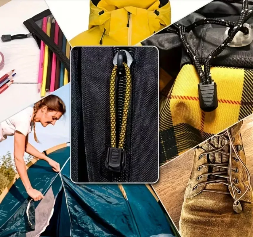 150 pièces fermeture éclair tirer cordon verrouillage extrémités bouchon zip clips corde boucle sac à dos vêtements de sport lacet paracorde lanière bricolage accessoires
