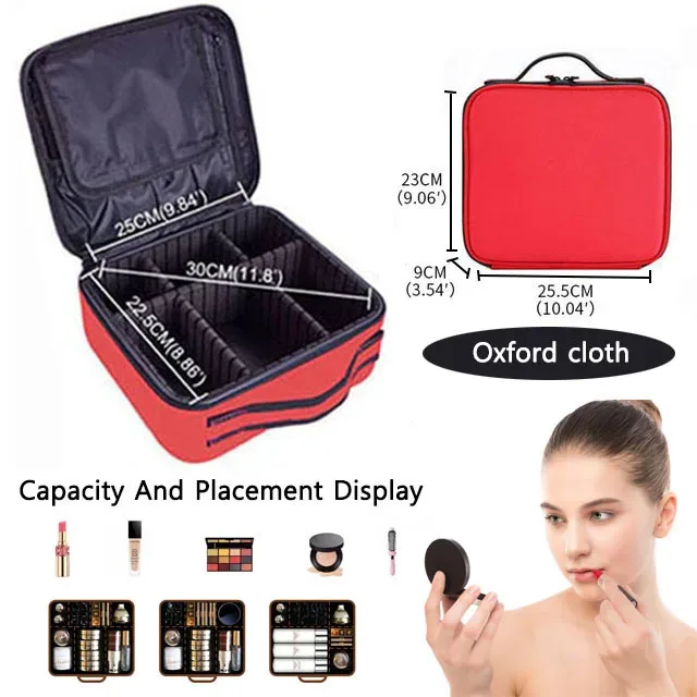trousse de maquillage portable, boîte professionnelle, sac de rangement de maquillage, sac à cosmétiques étanche pour femmes pour voyage
