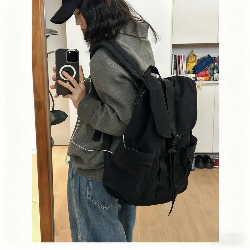 sac à dos léger en nylon pour femme, grande capacité, sac de voyage imperméable, sac d'école décontracté, sac à dos pour ordinateur portable, sac à dos de collège
