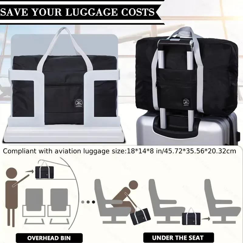 sac de voyage pliable et portable, grande capacité, sac de sport et de gym, bagage à main léger, sac de voyage, sac de coach.