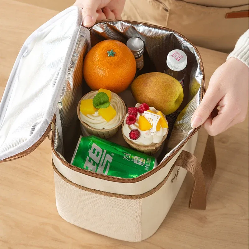 sac isotherme oxford en aluminium pour boîte à lunch, sac de rangement imperméable et résistant à l'huile, sac isotherme pour étudiants, sac fourre-tout de grande capacité