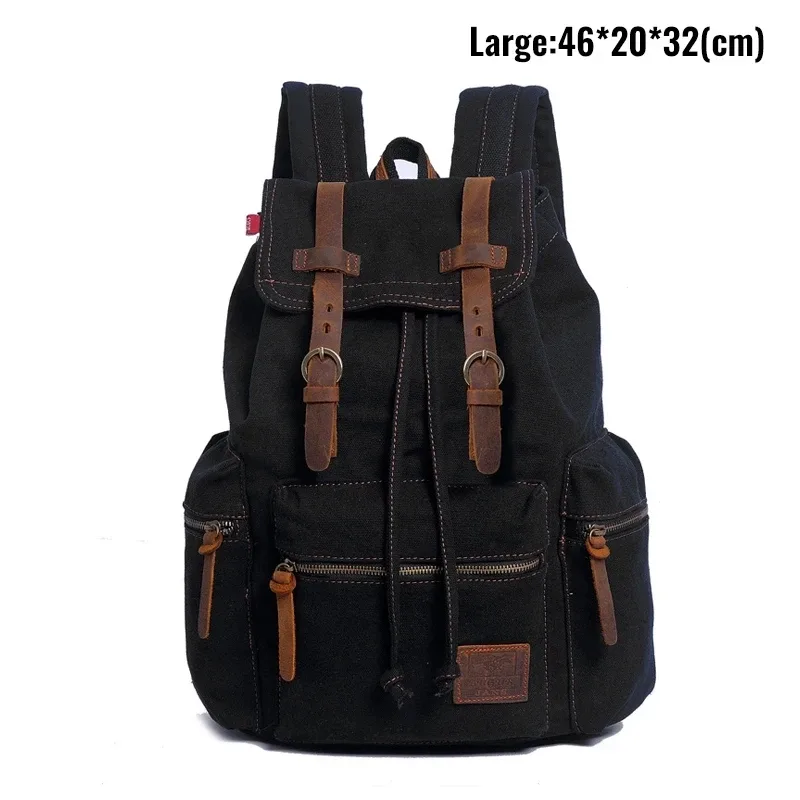 sac à dos rétro en toile pour homme, adapté pour ordinateur portable 14 pouces, vintage, résistant à l'usure, café, livraison au goutte-à-goutte, 36-55l