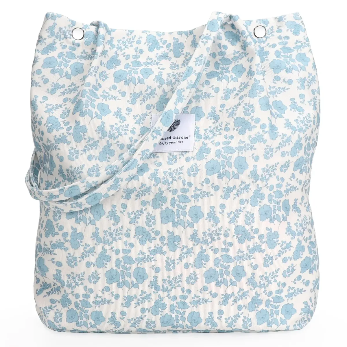 sac fourre-tout en velours côtelé, fourre-tout mignon pour femmes, sac à bandoulière avec poche intérieure pour le travail, la plage, les voyages et le shopping, l'épicerie