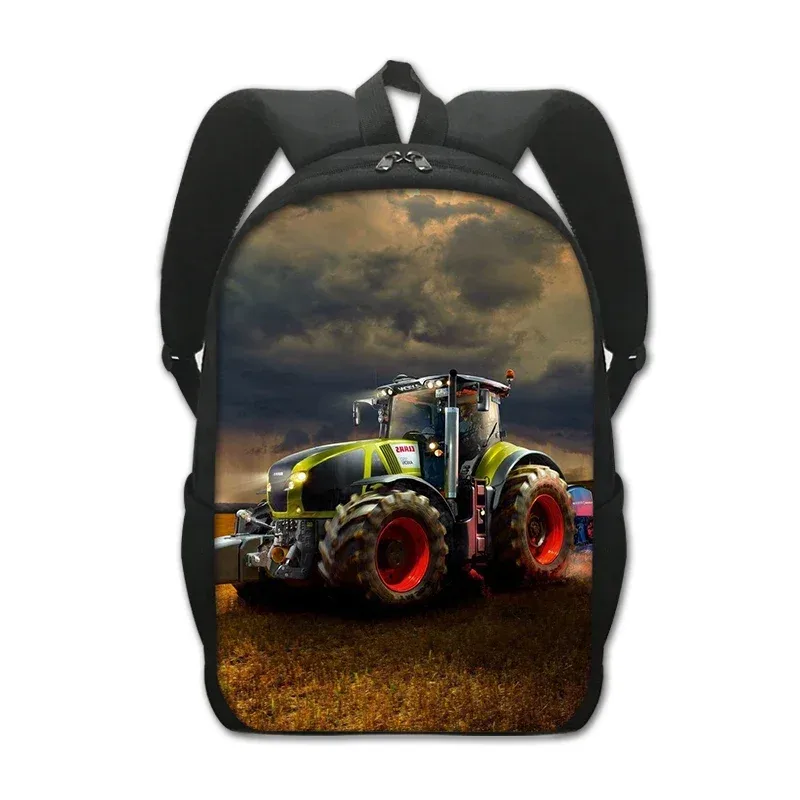 sac à dos imprimé tracteur fskins pour adolescents, sacs d'école pour enfants, sac à dos décontracté pour hommes, sac à dos pour ordinateur portable, sac de livre portable, 16 pouces