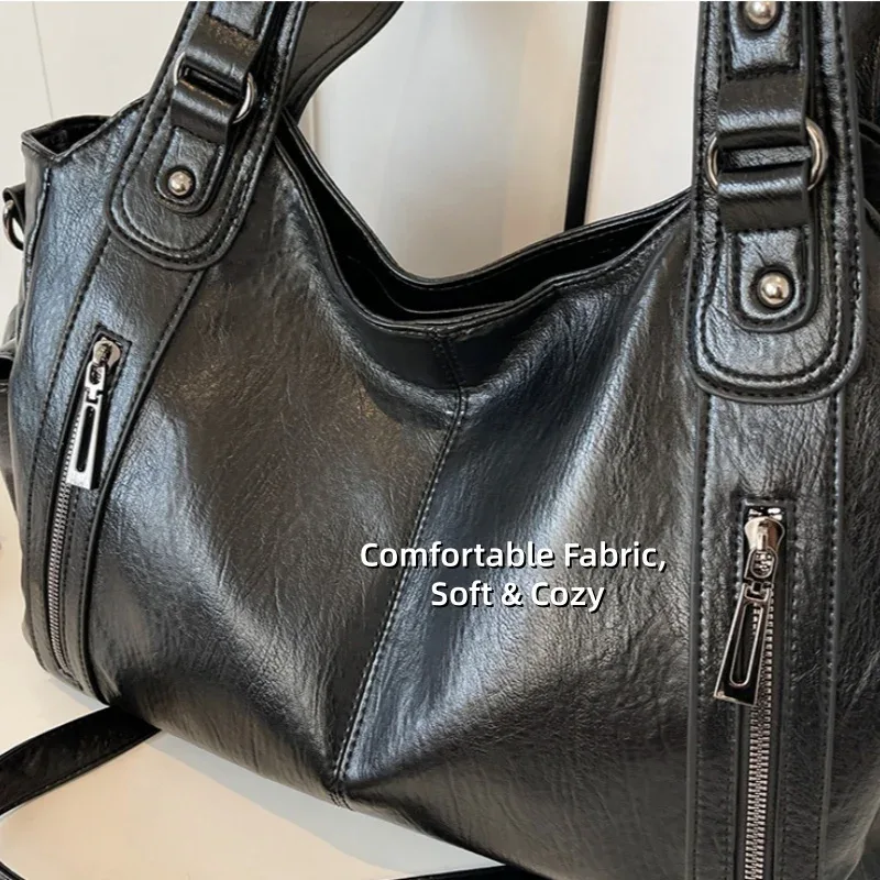 sac fourre-tout souple pour femmes, grande capacité, sac à bandoulière décontracté, sac à main pour le travail et les voyages