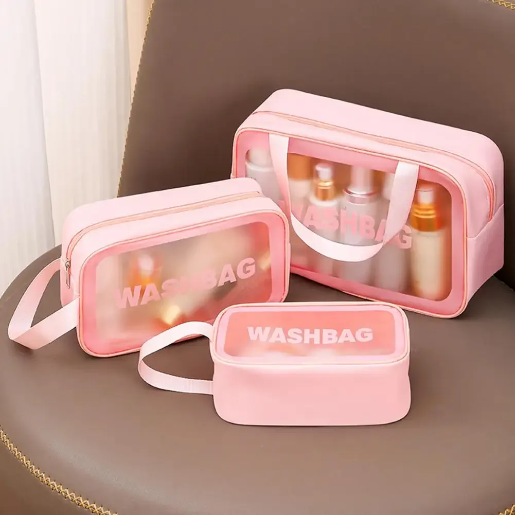 trousse de toilette de voyage portable femme, pochette de rangement maquillage transparente et imperméable, grande capacité, organisateur cosmétique, étui beauté femme