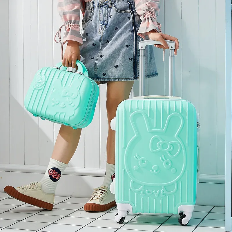 sac à bagages à roulettes de dessin animé mignon, bagage à main avec mot de passe, bagage à roulettes, bagage à main étudiant, 20 po