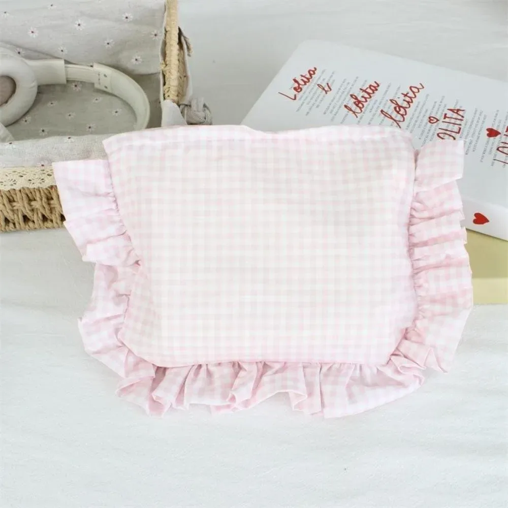 trousse de maquillage à volants et à carreaux durable grande capacité pochette cosmétique portable sac à main zippé maison & voyage