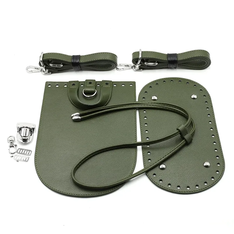 1 ensemble de sacs à main faits à la main pour femmes, sac de couture, housse en cuir avec trous, accessoires de bricolage pour sac à dos tricoté