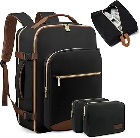 lot de 4 sacs à dos de voyage 40l pour femmes, grand sac à dos cabine pour avions, sac de voyage pour effets personnels, sac de voyage étanche, essentiel de voyage