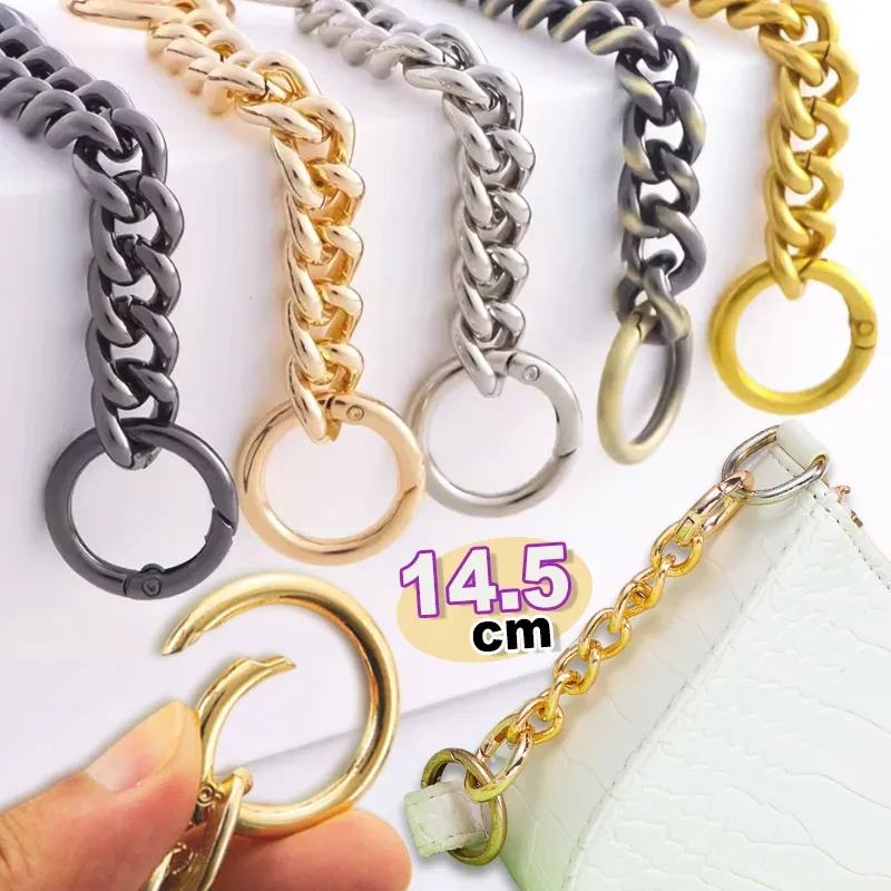 chaînes d'extension de sac 14.5cm, bricolage, sangle de sac à main avec boucles en métal pour sacs à main, portefeuille, pochette, sacs à bandoulière