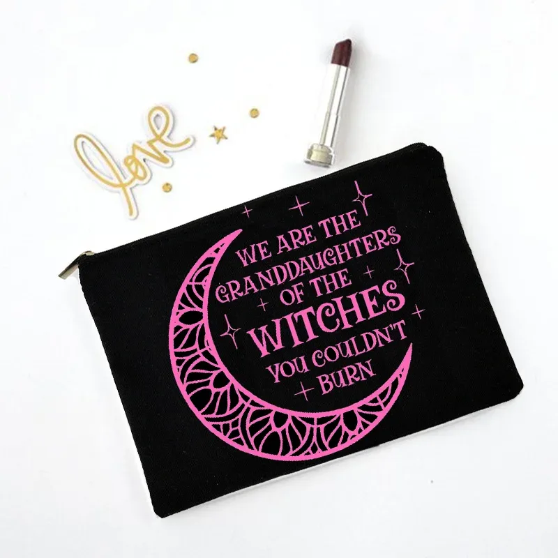 sac de rangement pour cosmétiques avec impression de sorcière amusante, sac de maquillage, sac à la mode pour femmes, trousse à maquillage multifonction, étuis à crayons