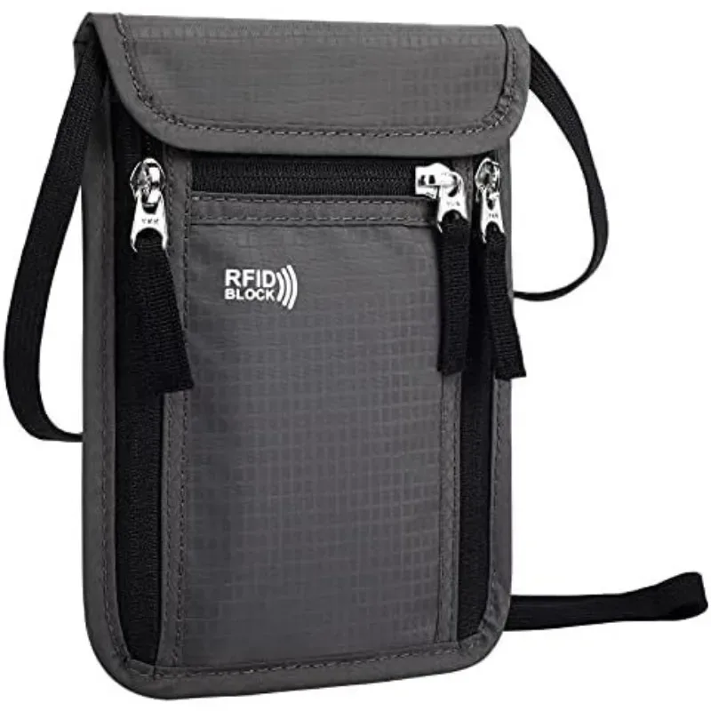 pochette de voyage, portefeuille de cou, porte-passeport familial, étui de rangement avec blocage rfid, portefeuille de voyage, accessoires de voyage