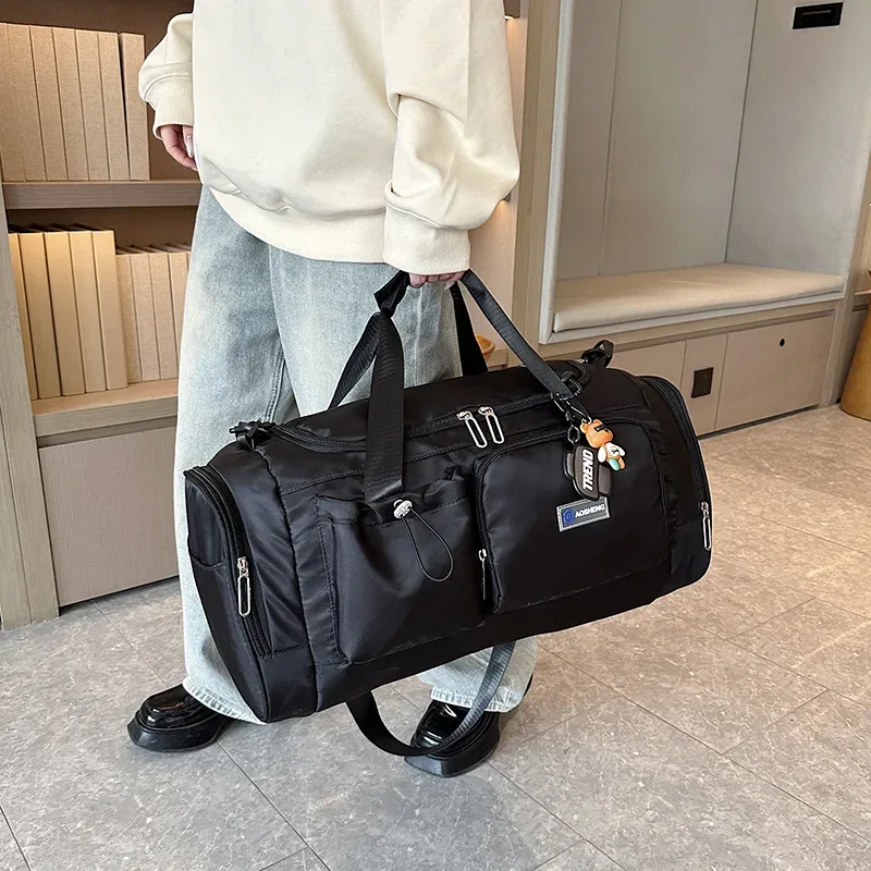 sac de voyage à main de grande capacité pour week-end, sacs de sport de nuit avec compartiment à chaussures, sac de sport, de fitness pour femmes
