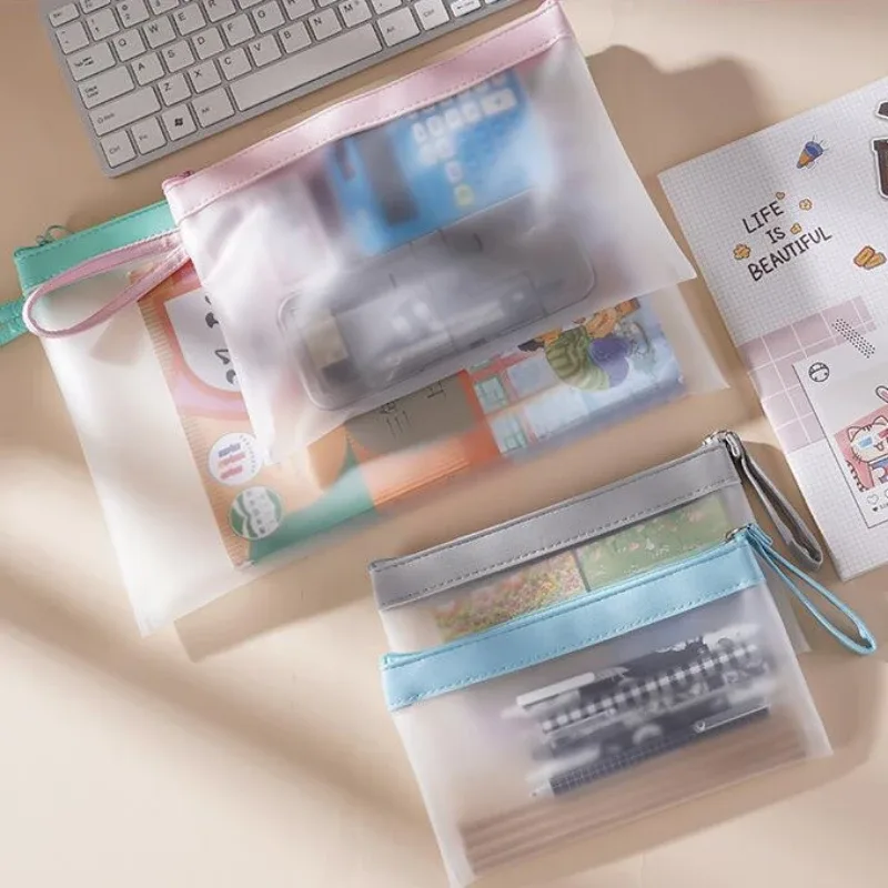trousse de maquillage de grande capacité pour étudiants, trousse de toilette, rouge à lèvres, produit de soins de la peau, trousse à crayons visibles, trousse de fichiers de données, designer, 2023