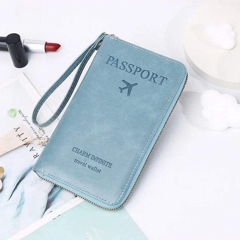 mode multi-fonction voyage rfid porte-passeport housse femmes hommes pu cuir doccument paquet billet sacs de protection