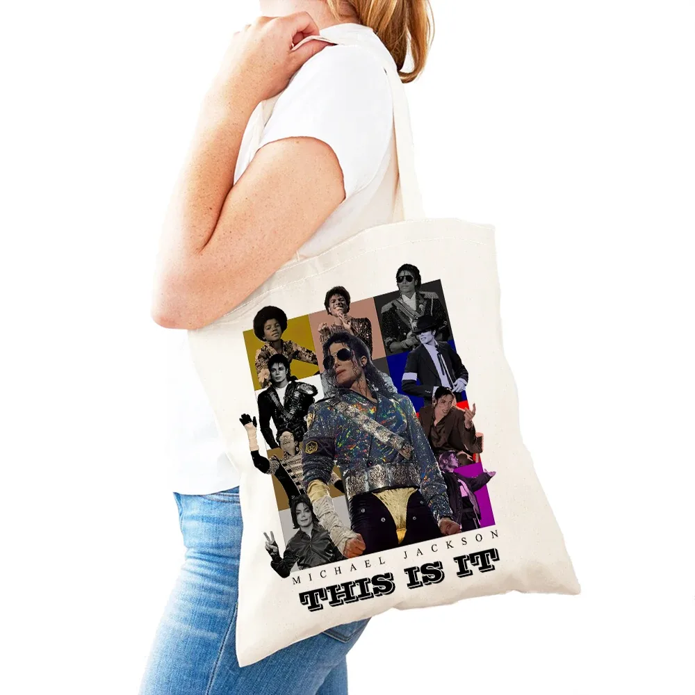 sacs à main michael jackson lady, double impression, super star, sac fourre-tout pour femme, léger, album, sac à main pour fille