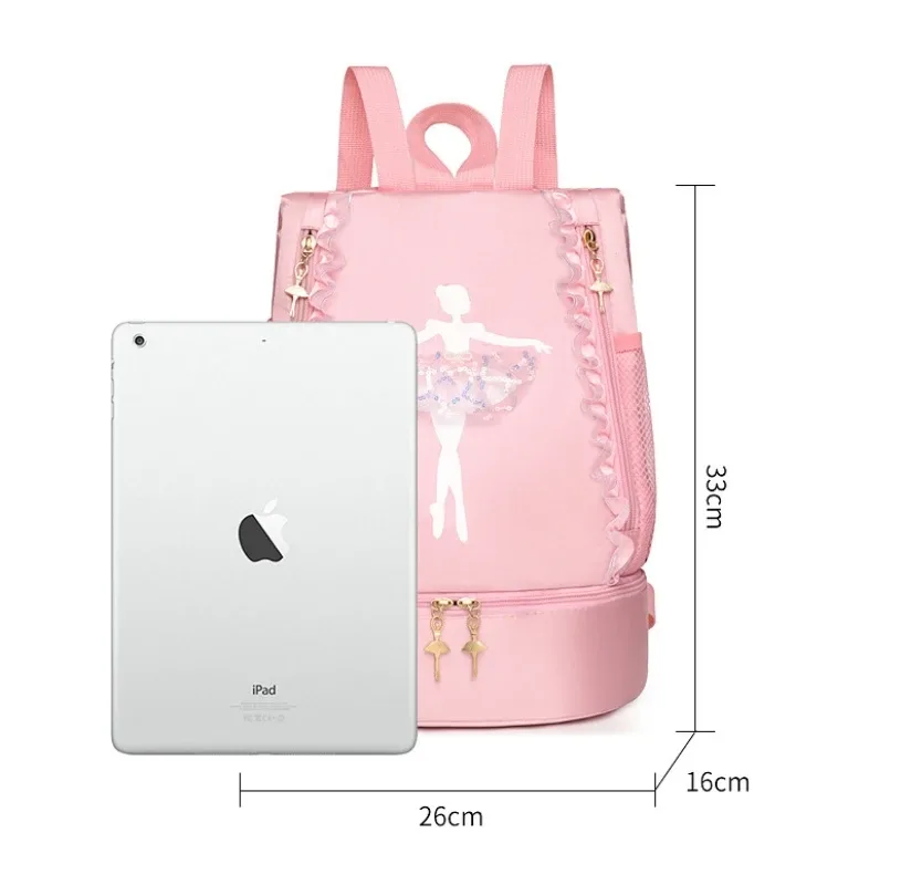sac de danse personnalisé avec nom pour enfants, sac à dos de livre de ballet latine, sac de danse princesse pour filles, initié à la danse