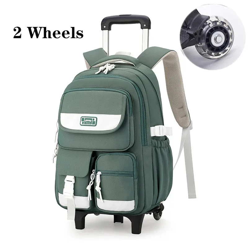 sac à dos d'école à roulettes pour adolescentes, cartable à roulettes, sacs de voyage pour étudiants et enfants, notification
