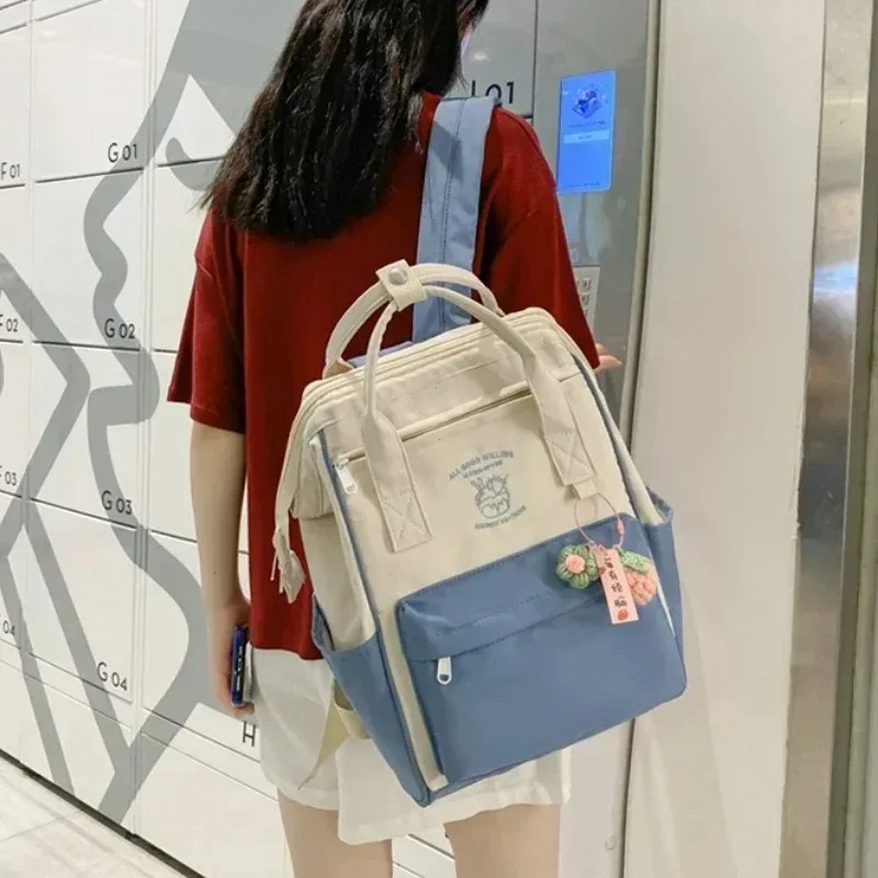 sac à dos imperméable tendance japonaise, assorti aux couleurs, pour femmes et filles, grande capacité, pour les voyages de loisirs, les week-ends sportifs, le sport
