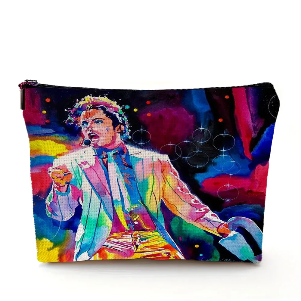 super star michael jackson sac cosmétique double impression sacs de maquillage femmes sac à main de mariage dame organisateur de voyage portefeuille enfant