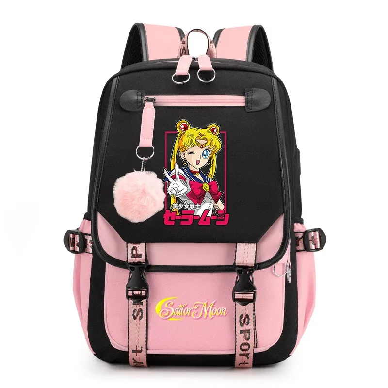 sac à dos décontracté sailor moon pour adolescentes, sac à dos scolaire pour étudiantes