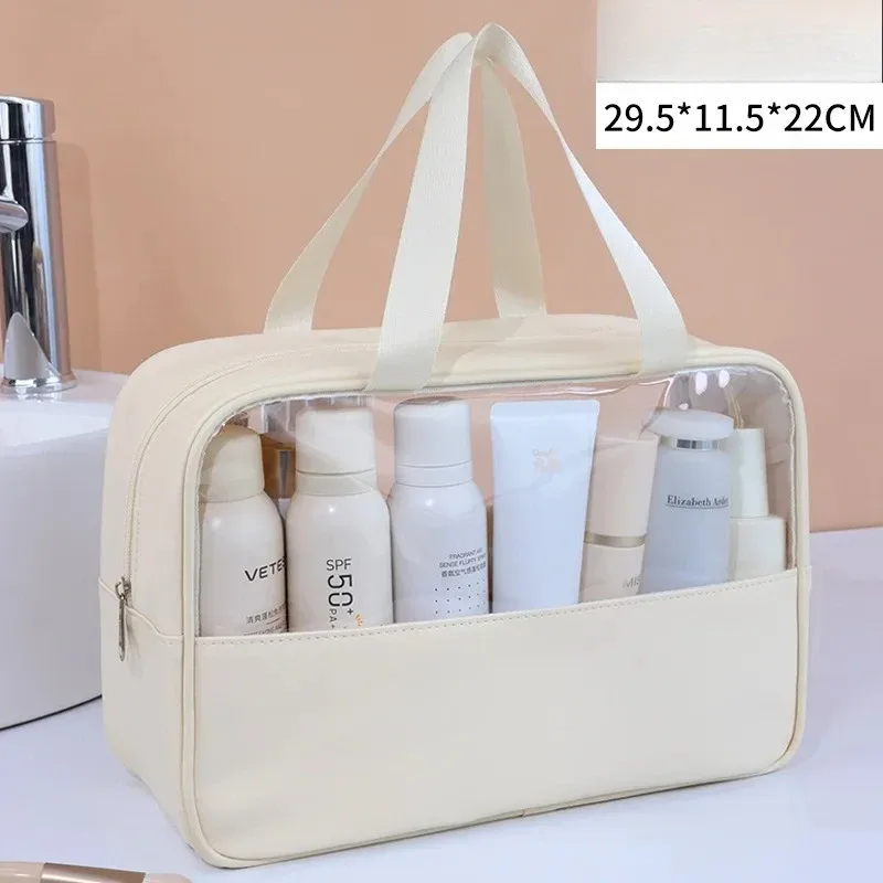 sac de voyage portable pour cosmétiques, sac de maquillage transparent pour femmes, sacs de toilette de grande capacité, étui de rangement multifonctionnel imperméable