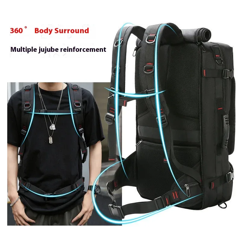sac à dos de voyage de grande capacité 50l 70l, bagages, entraînement sportif, fitness, chaussures indépendantes, sac de rangement, sacs pour ordinateur portable