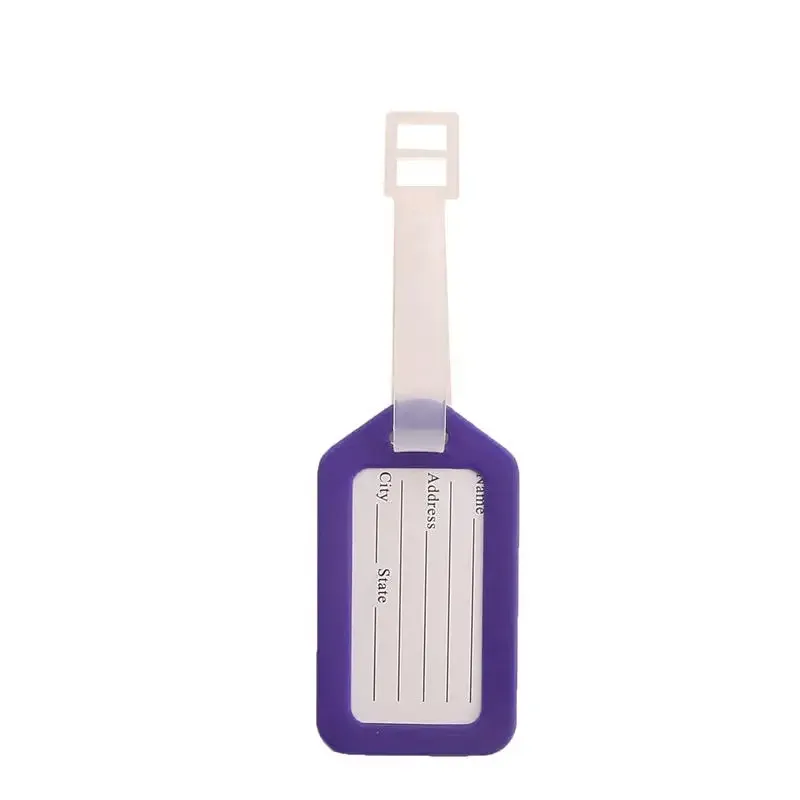 1-10 étiquettes de bagage en plastique pour voyage, accessoire de voyage pour femmes et hommes, porte-nom et adresse pour valise, étiquette de sac