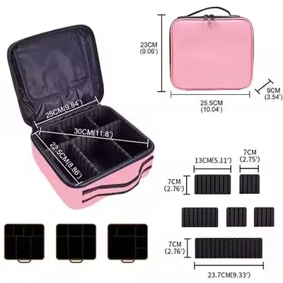trousse de maquillage professionnelle pour femme, organiseur de cosmétiques, boîte de rangement pour esthéticienne, valise à outils pour ongles, sac de maquillage pour femme