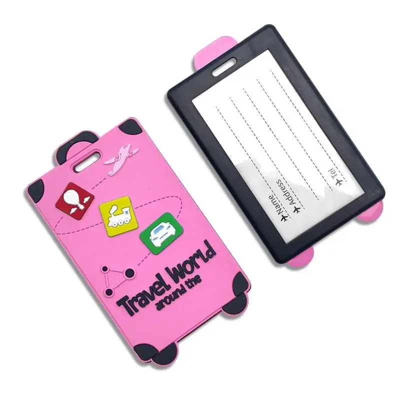vente flash : étiquette à bagages en caoutchouc souple, anti-perte, inscription, identification logistique, carte d'embarquement, étiquette de valise, étiquette à bagages en silicone