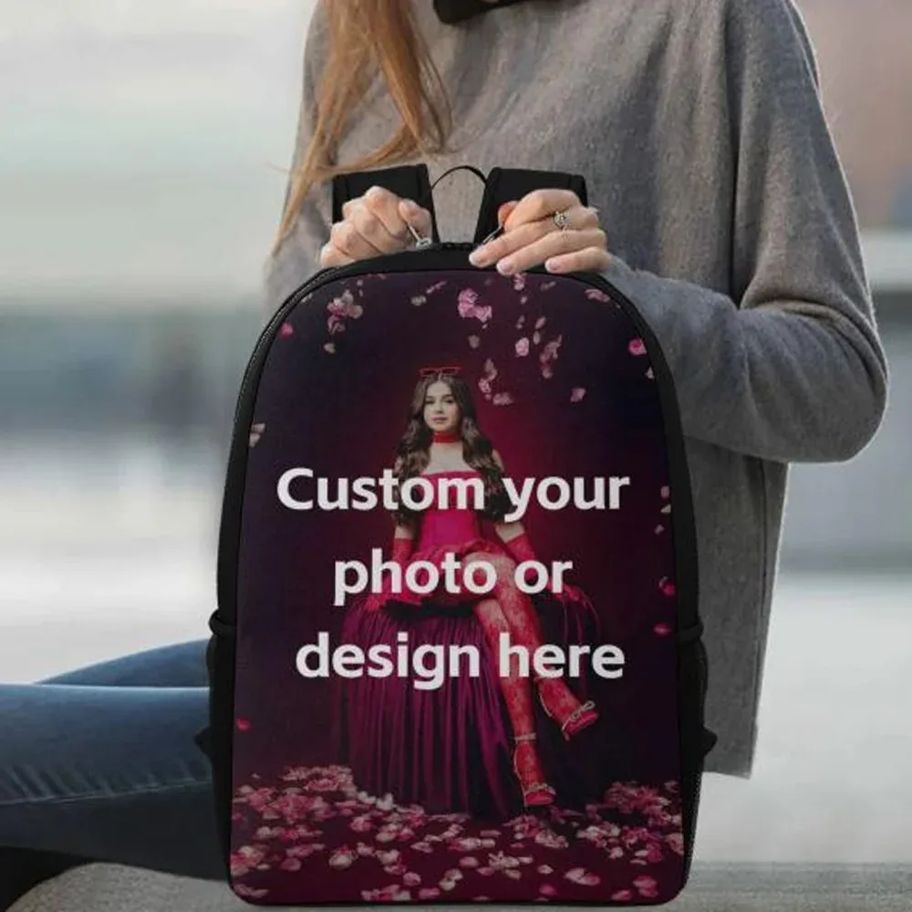 Sac à dos personnalisé avec photo, impression d'image DIY, sac à dos pour ordinateur portable de 17 pouces, sac à dos décontracté pour voyages et école, pour garçons, filles et adolescents