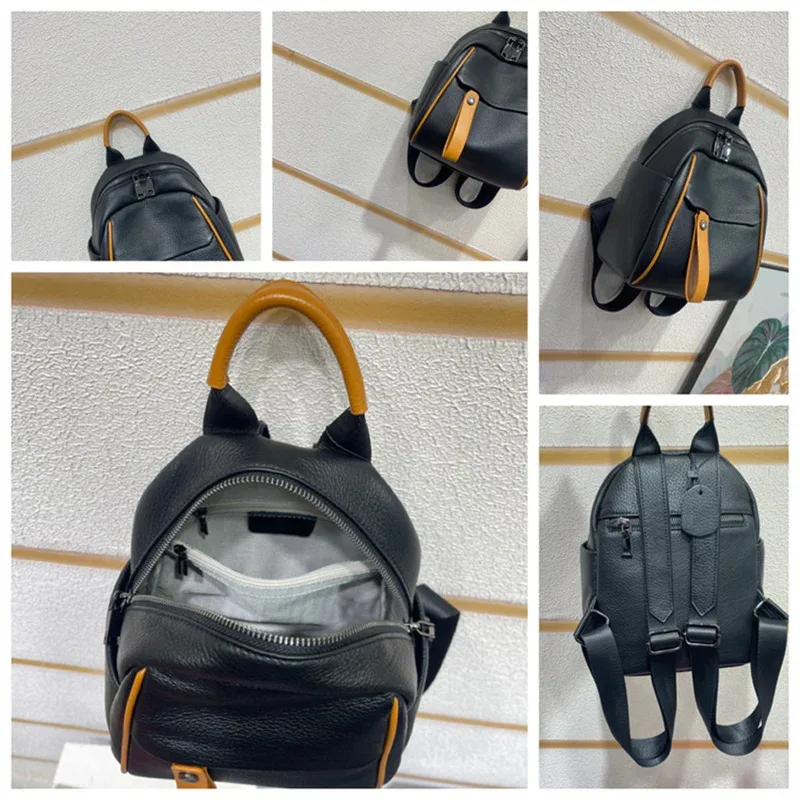 sac à dos décontracté en cuir véritable pour femme, petit sac à dos en cuir de vache véritable, sac de voyage antivol pour femme, mode