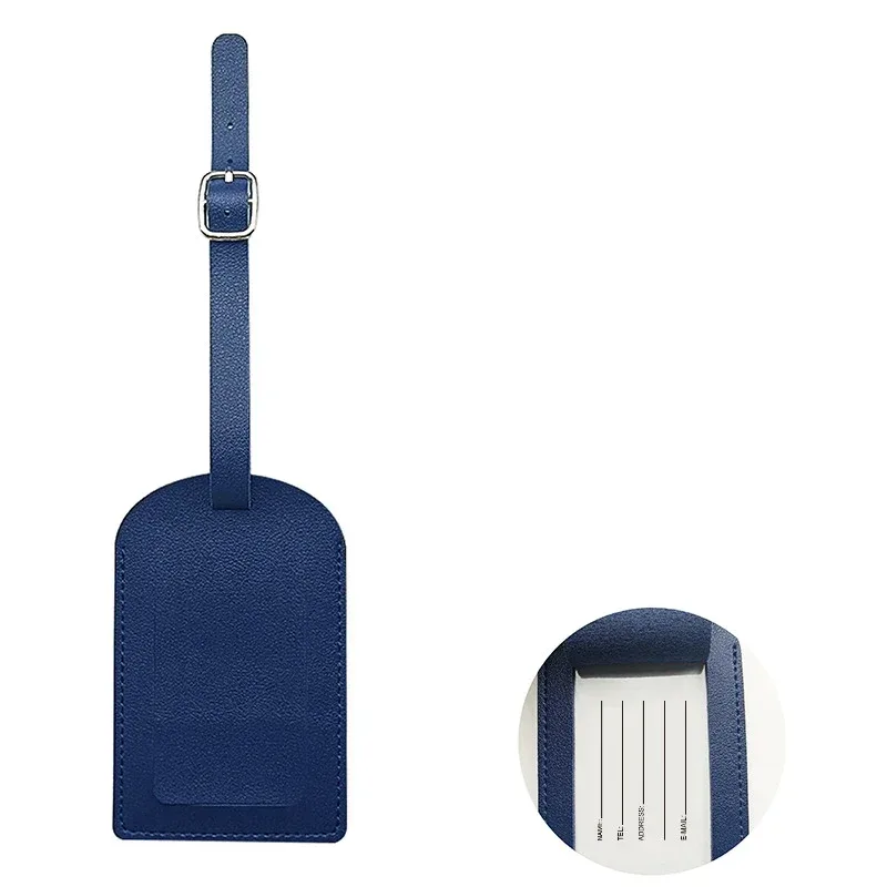 étiquette d'identification de bagage en cuir pu pour valise, porte-nom et adresse, accessoire de voyage pour femmes et hommes