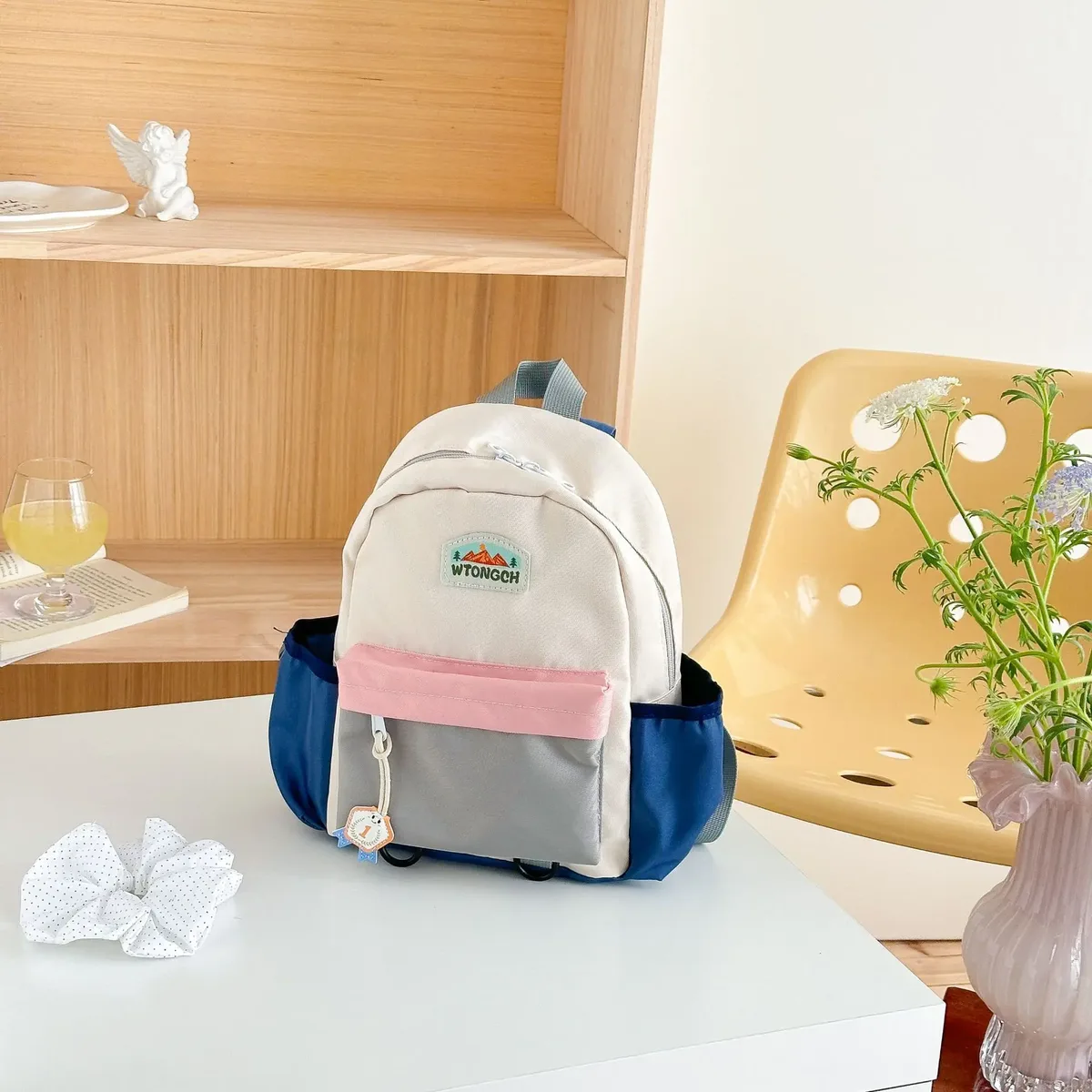 nouveau bloc de couleur enfants sac à dos léger sac d'école maternelle pour garçons filles voyage loisirs de plein air
