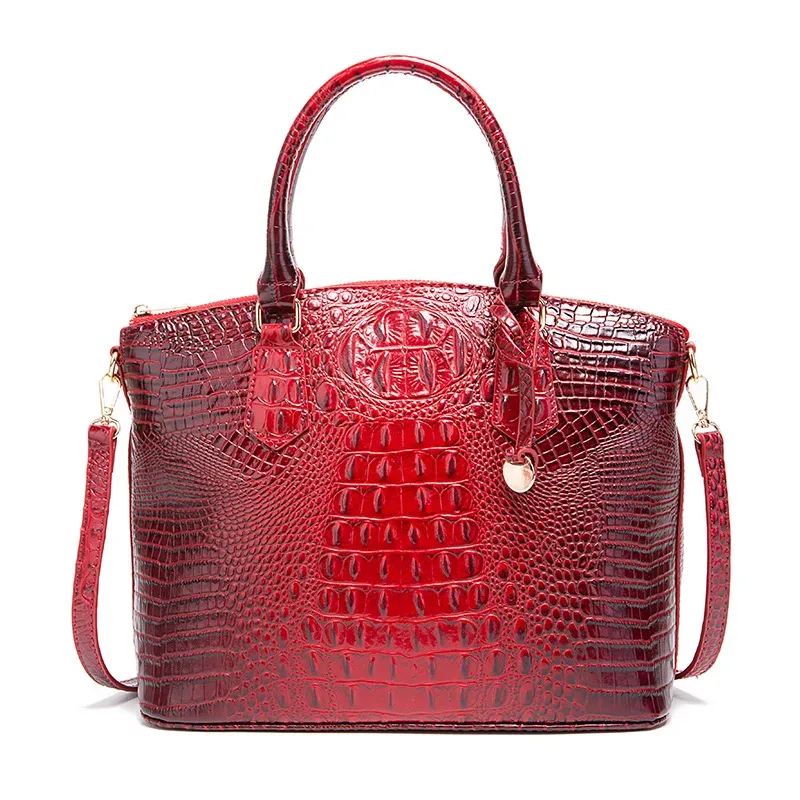 sac à bandoulière en cuir gaufré croco grande capacité, sac à main de luxe ombré pour femme, sac de voyage, cadeau
